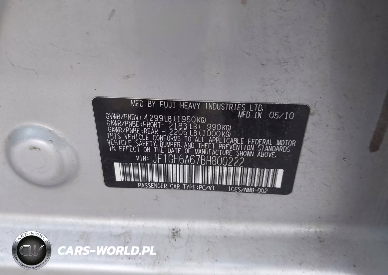 2011 Subaru Impreza 2.5I VIN:JF1GH6A67BH800222 - 9