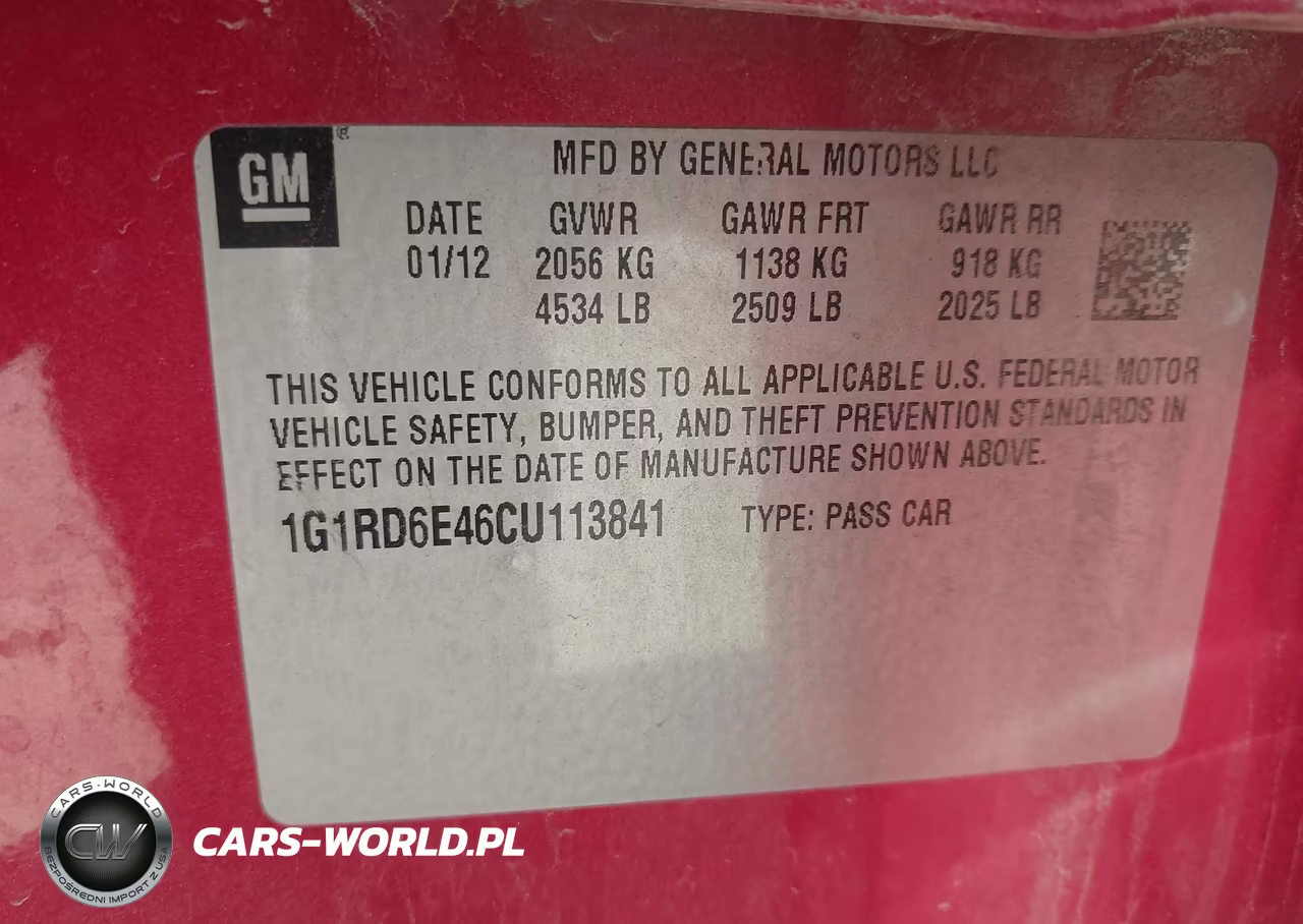 2012 Chevrolet Volt VIN:1G1RD6E46CU113841 - 9