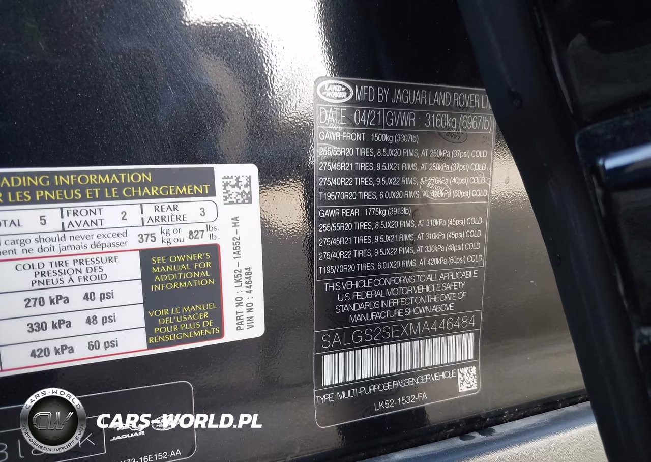 2021 Land Rover Range Rover P525 Westminster VIN:SALGS2SEXMA446484 - 9