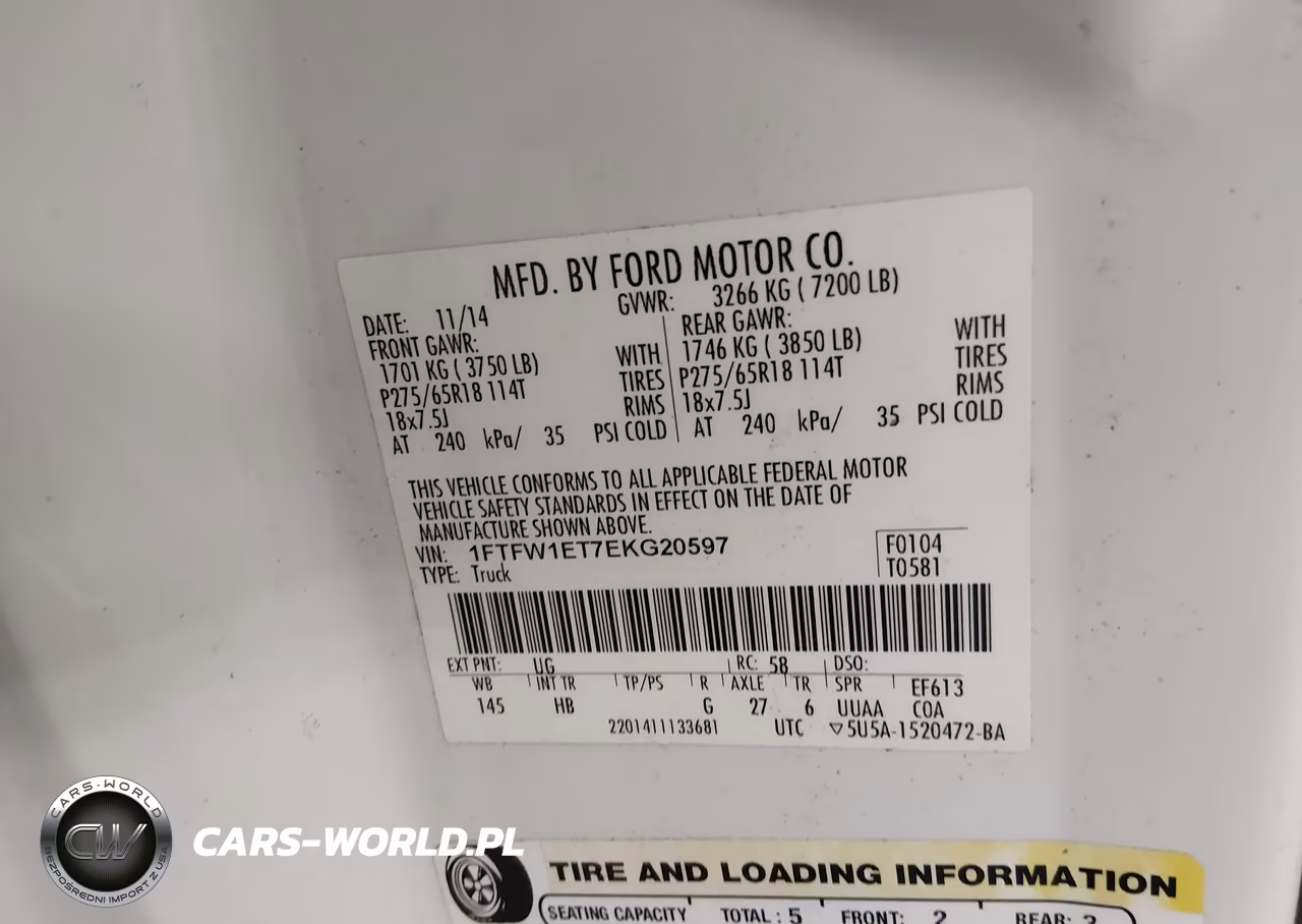 2014 Ford F-150 Lariat VIN:1FTFW1ET7EKG20597 - 9