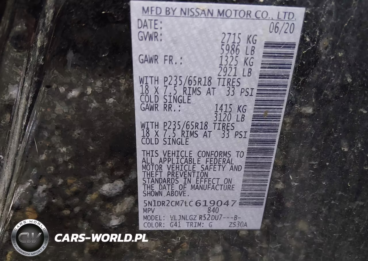 2020 Nissan Pathfinder Sl 4Wd VIN:5N1DR2CM7LC619047 - 9