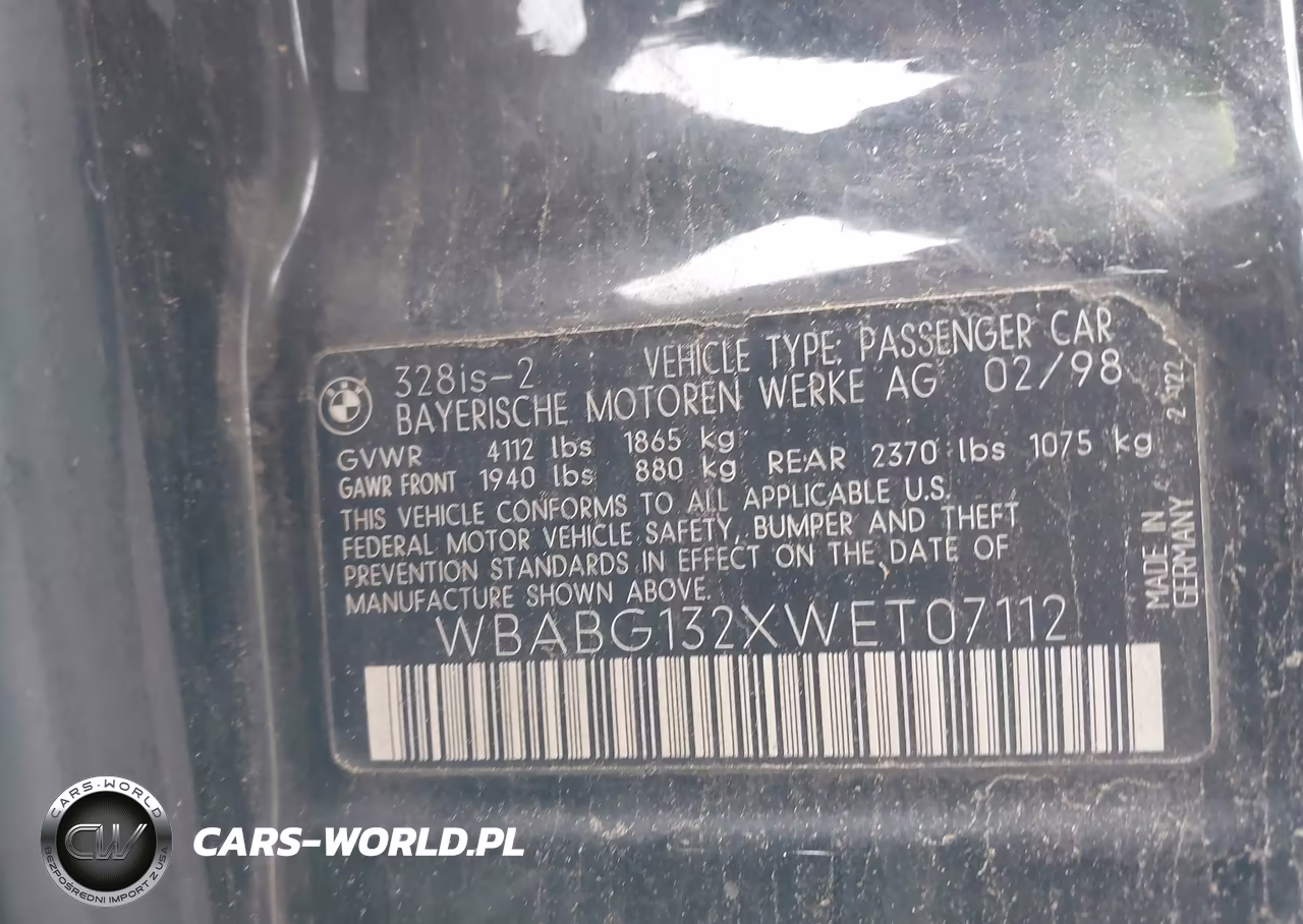 1998 BMW 328Is VIN:WBABG132XWET07112 - 9