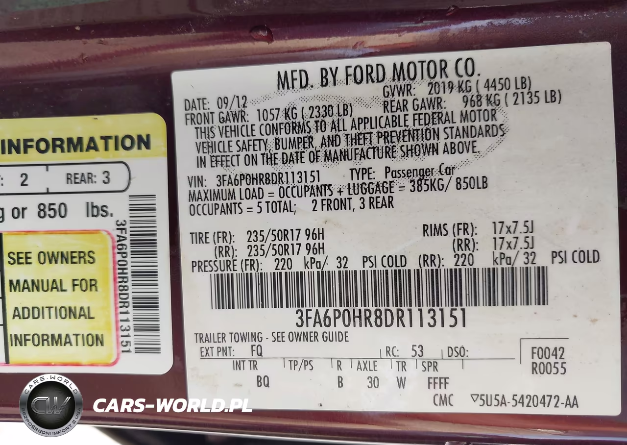 2013 Ford Fusion Se VIN:3FA6P0HR8DR113151 - 9