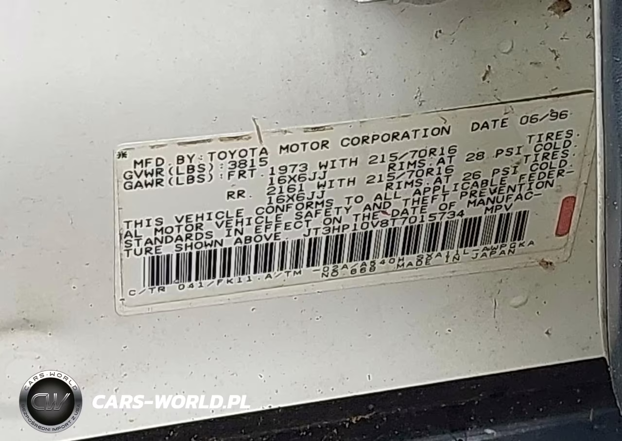 1996 Toyota Rav4 VIN:JT3HP10V8T7015734 - 9