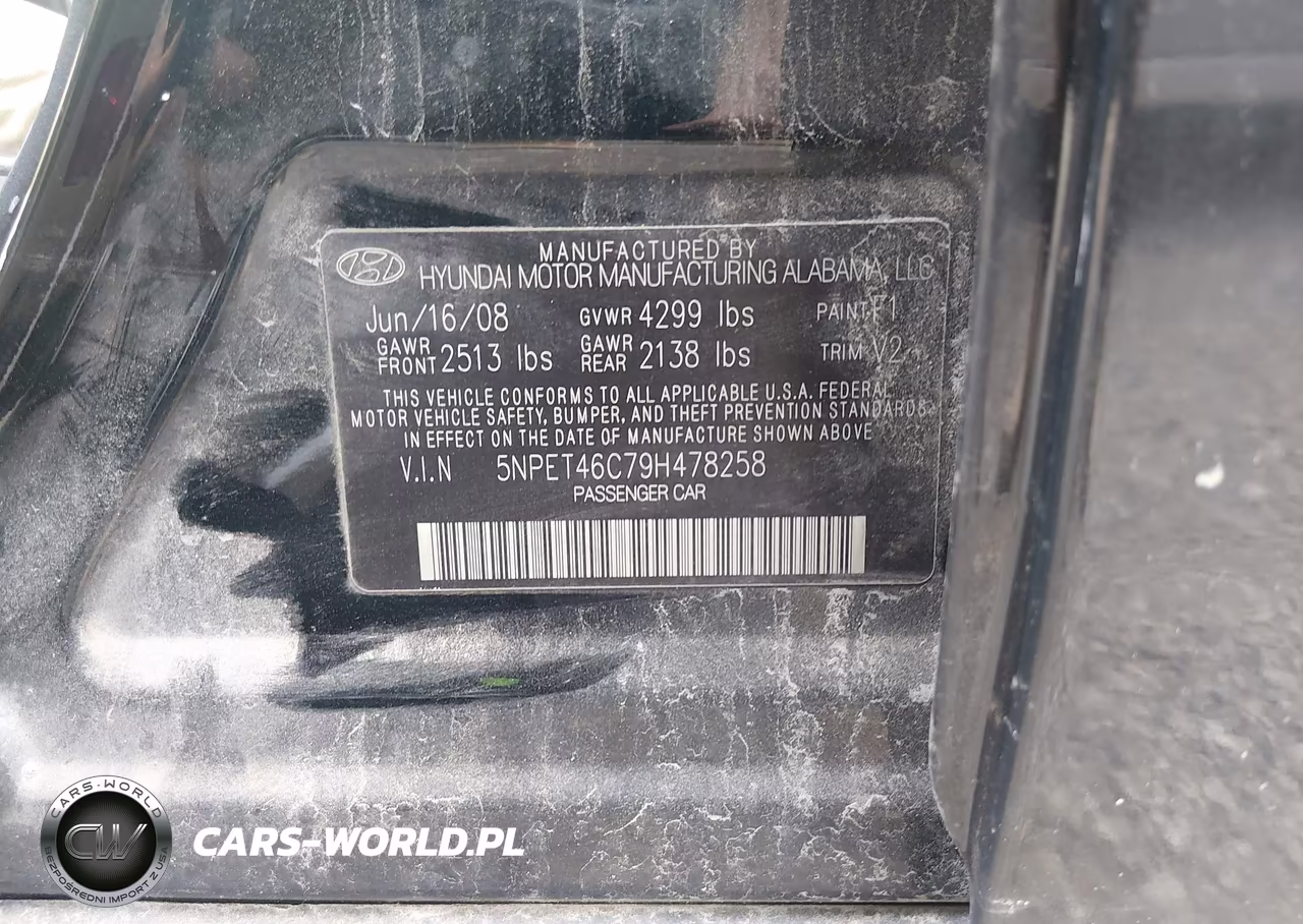 2009 Hyundai Sonata Gls VIN:5NPET46C79H478258 - 9