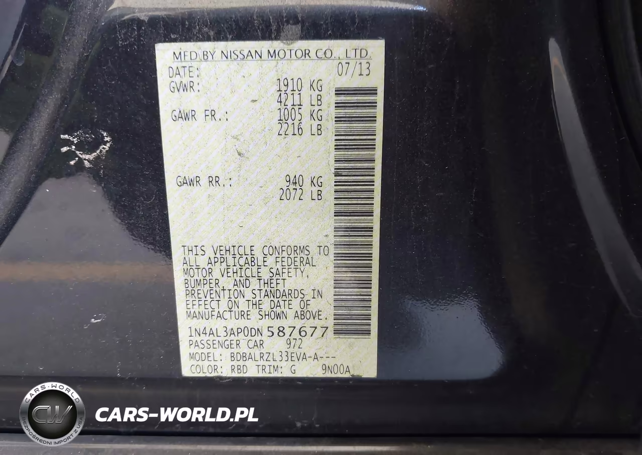 2013 Nissan Altima 2.5 S VIN:1N4AL3AP0DN587677 - 9