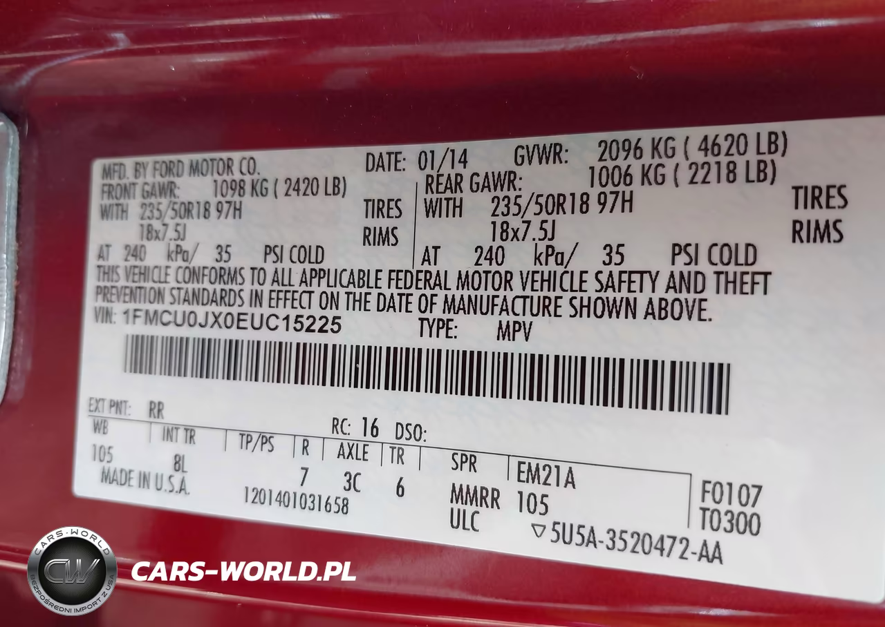 2014 Ford Escape Titanium VIN:1FMCU0JX0EUC15225 - 9