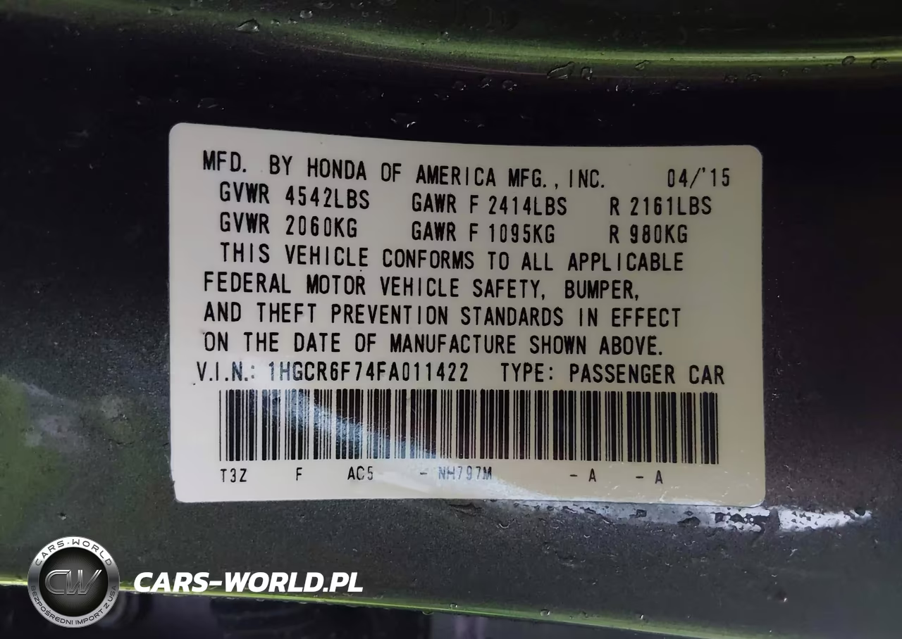 2015 Honda Accord Hybrid Touring VIN:1HGCR6F74FA011422 - 9