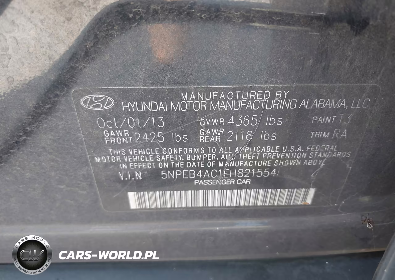 2014 Hyundai Sonata Gls VIN:5NPEB4AC1EH821554 - 9