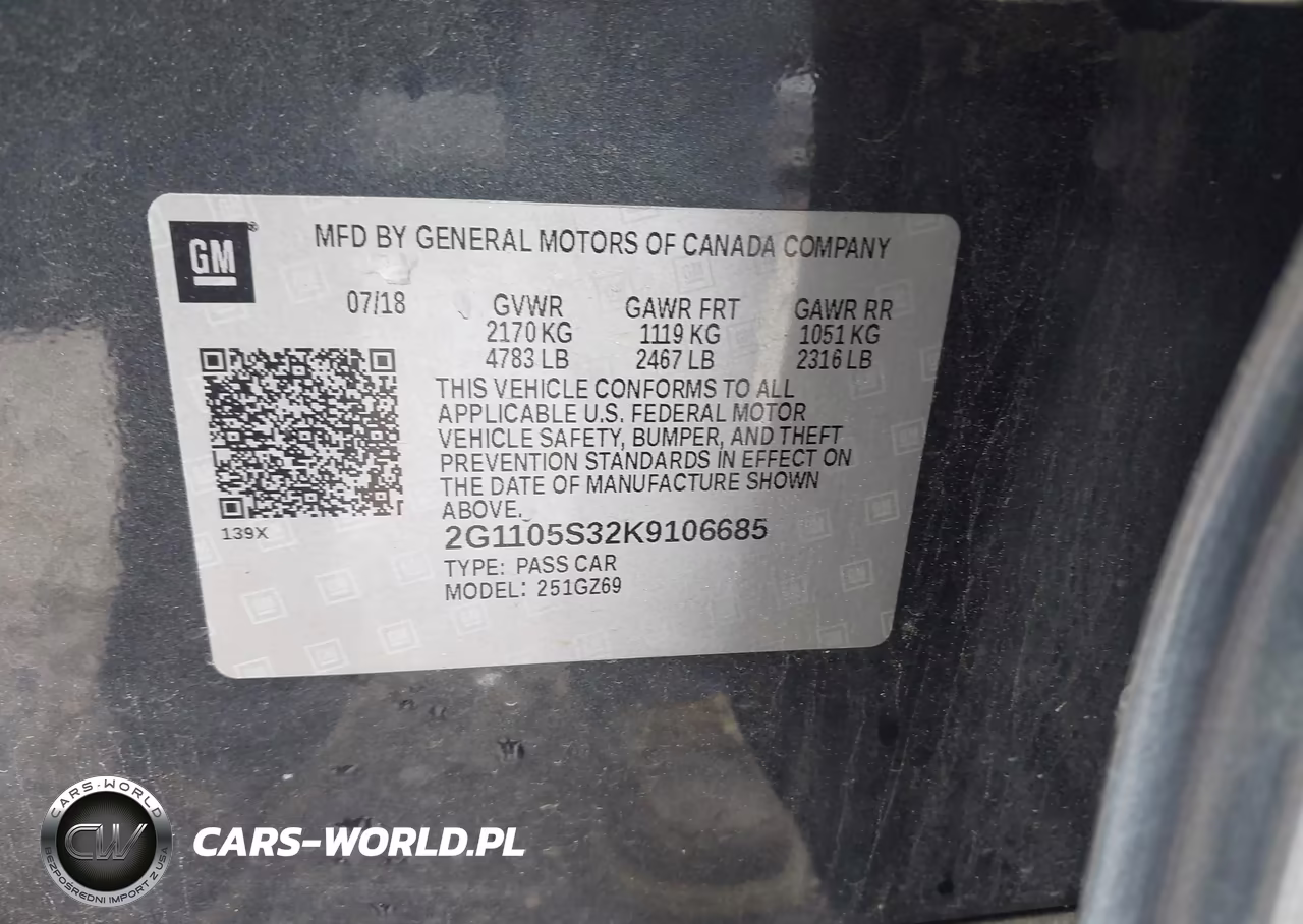 2019 Chevrolet Impala Premier VIN:2G1105S32K9106685 - 9