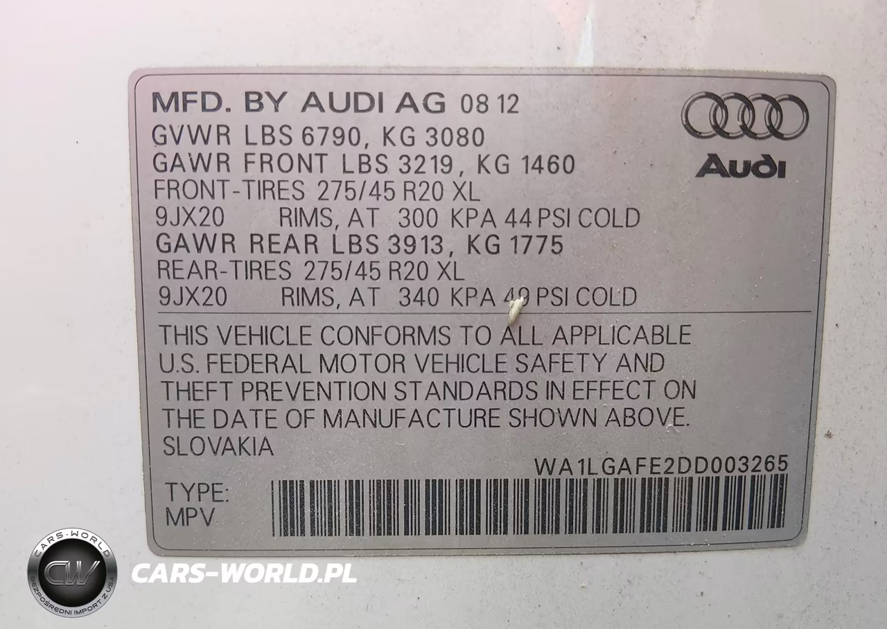 2013 Audi Q7 3.0T Premium VIN:WA1LGAFE2DD003265 - 9