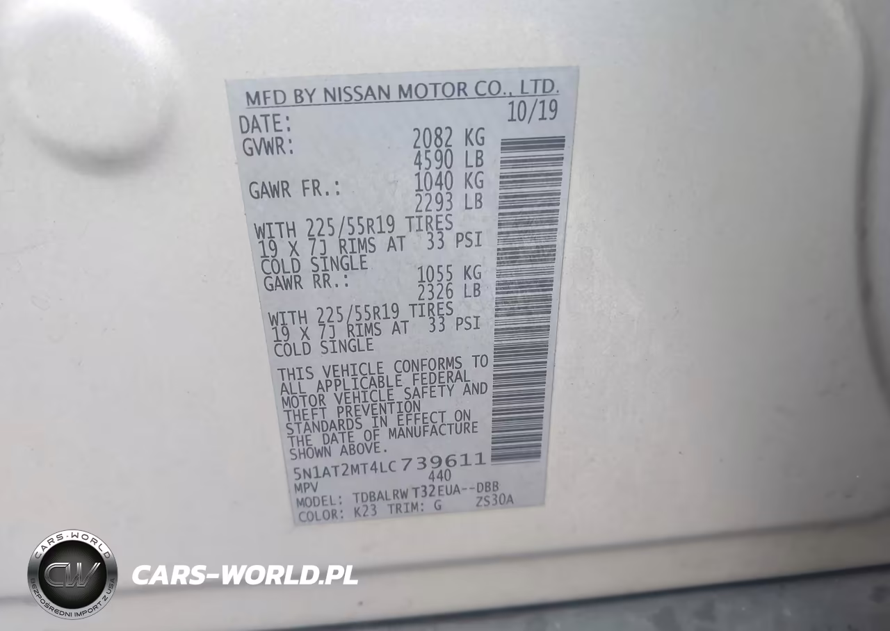 2020 Nissan Rogue Sl Fwd VIN:5N1AT2MT4LC739611 - 9
