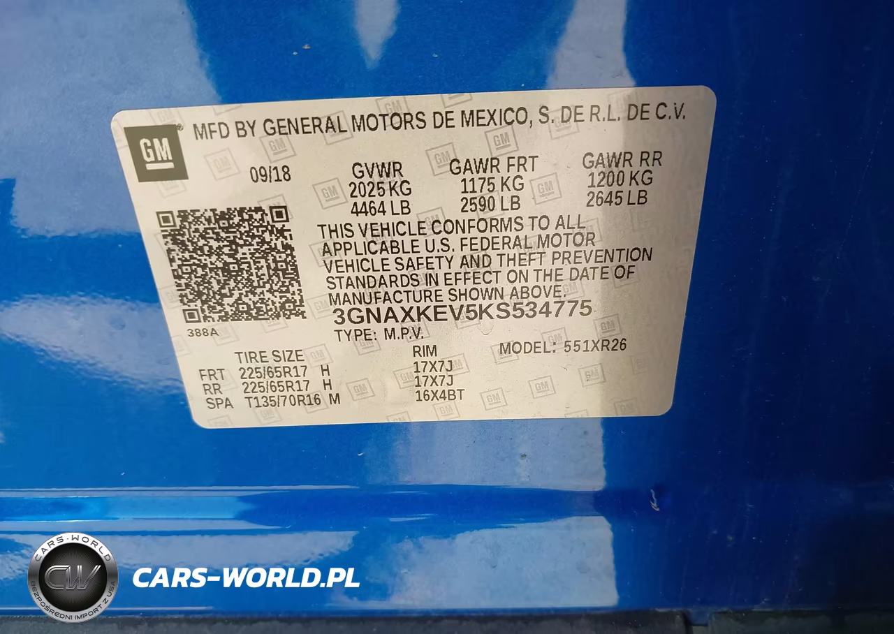 2019 Chevrolet Equinox Lt VIN:3GNAXKEV5KS534775 - 9