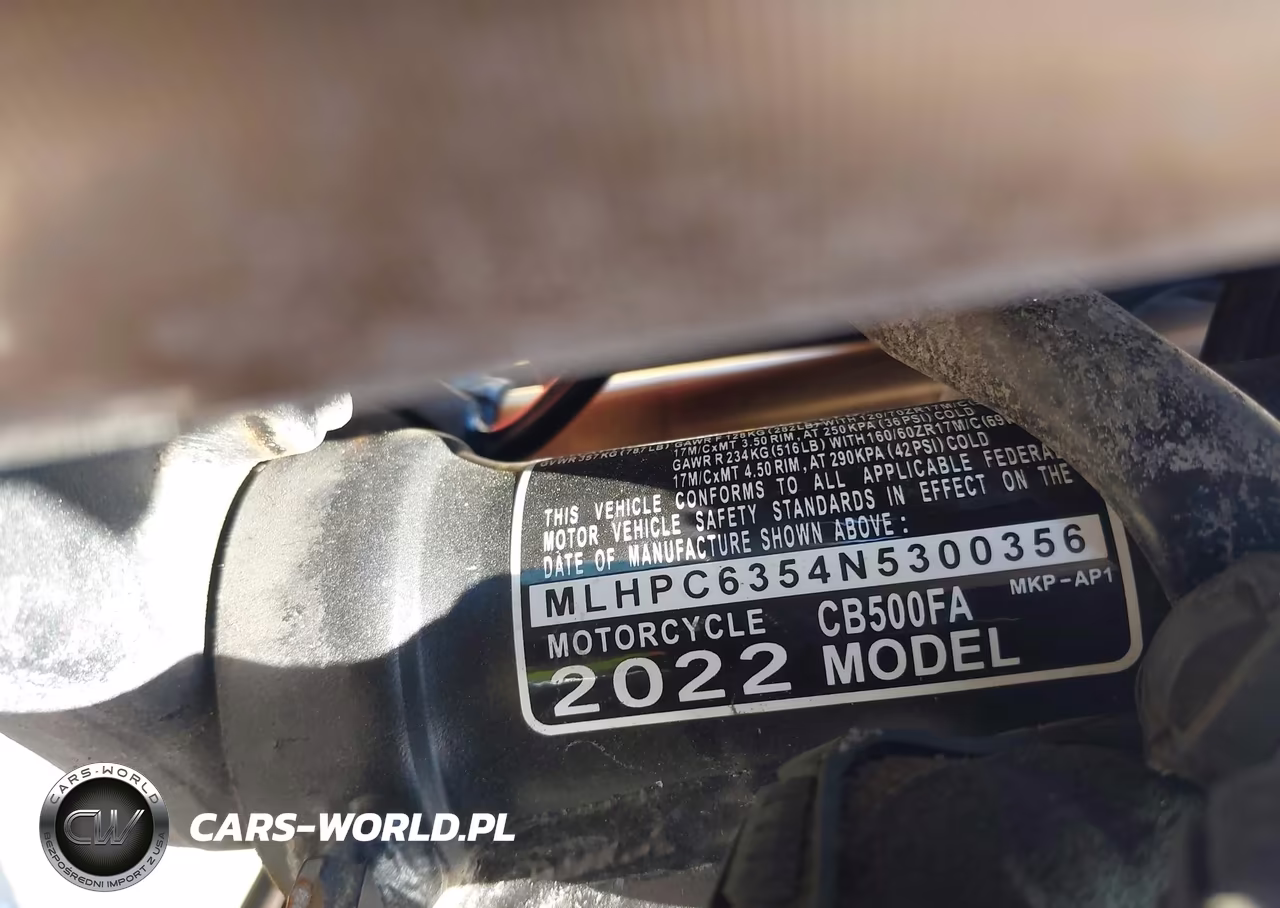 2022 Honda Cb500 Fa VIN:MLHPC6354N5300356 - 10