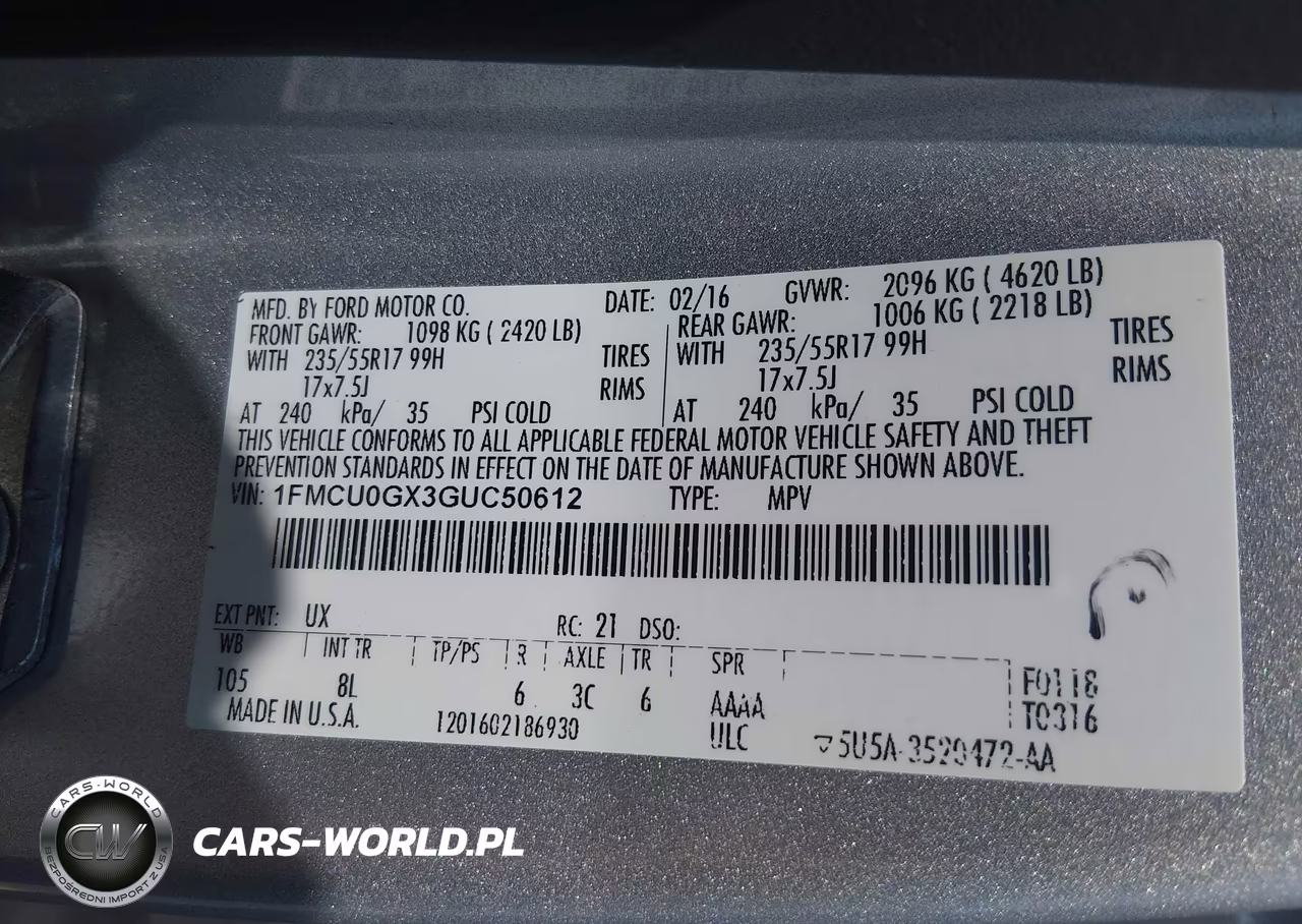 2016 Ford Escape Se VIN:1FMCU0GX3GUC50612 - 9