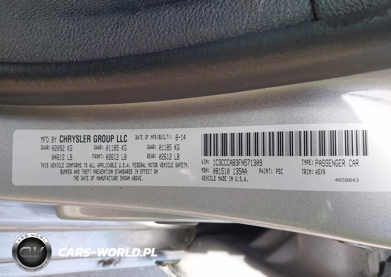 2015 Chrysler 200 Limited VIN:1C3CCCAB3FN571309 - 9