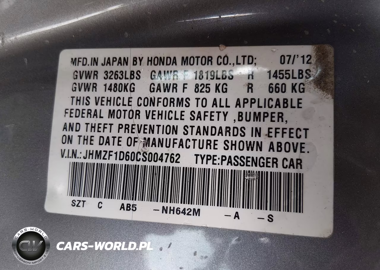 2012 Honda Cr-Z Ex VIN:JHMZF1D60CS004762 - 9