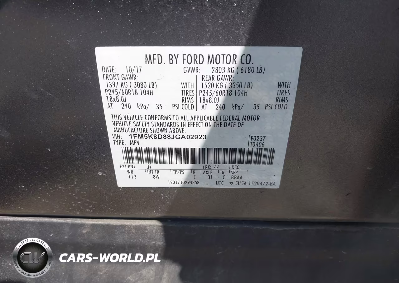 2018 Ford Explorer Xlt VIN:1FM5K8D88JGA02923 - 9