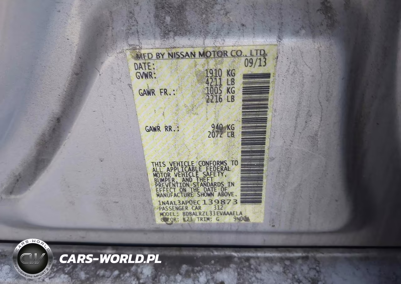 2014 Nissan Altima 2.5 S VIN:1N4AL3AP0EC139873 - 9