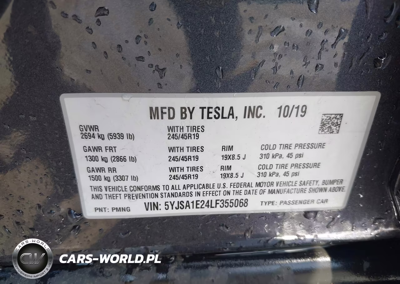 2020 Tesla Model S VIN:5YJSA1E24LF355068 - 9