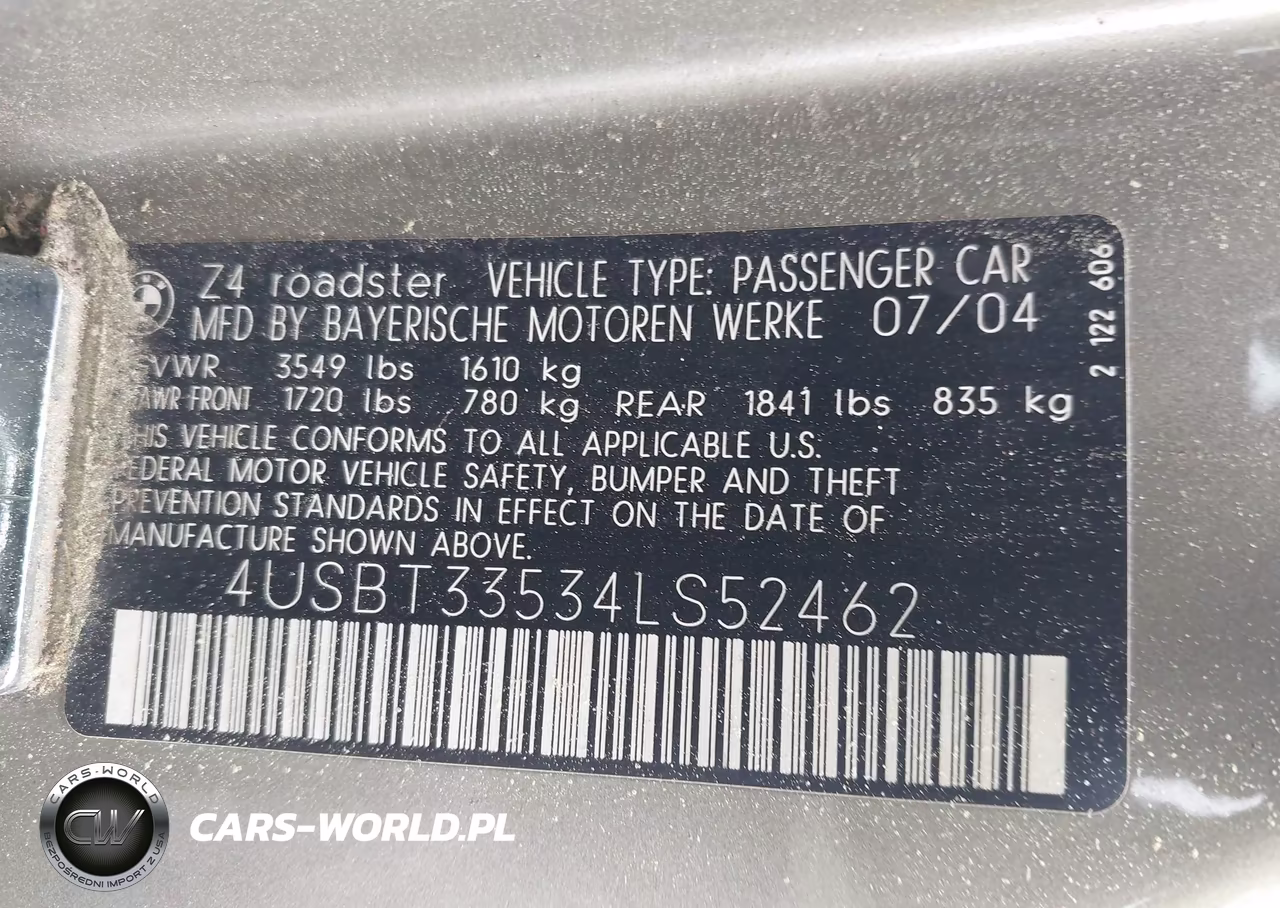 2004 BMW Z4 2.5I VIN:4USBT33534LS52462 - 9