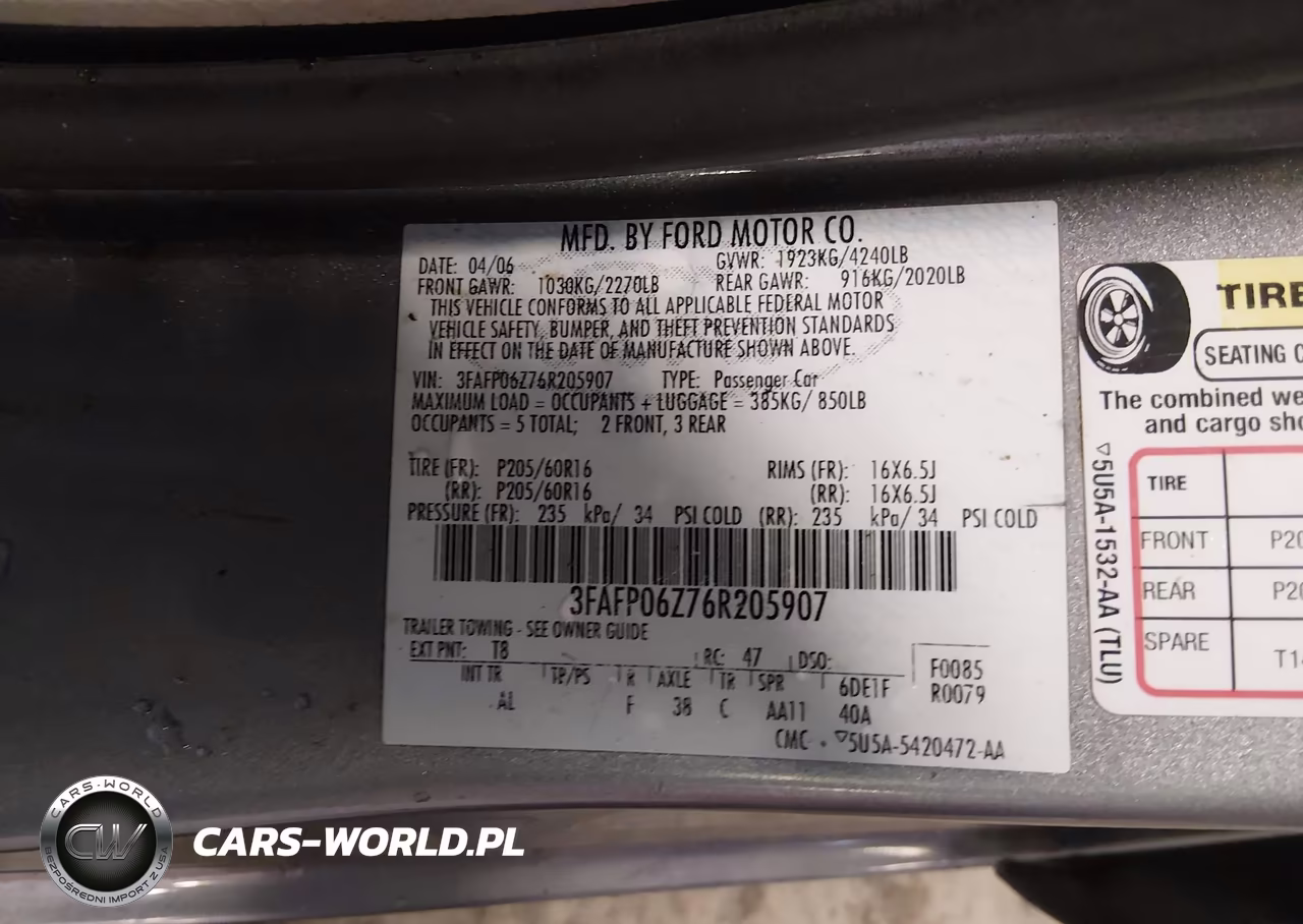 2006 Ford Fusion S VIN:3FAFP06Z76R205907 - 9
