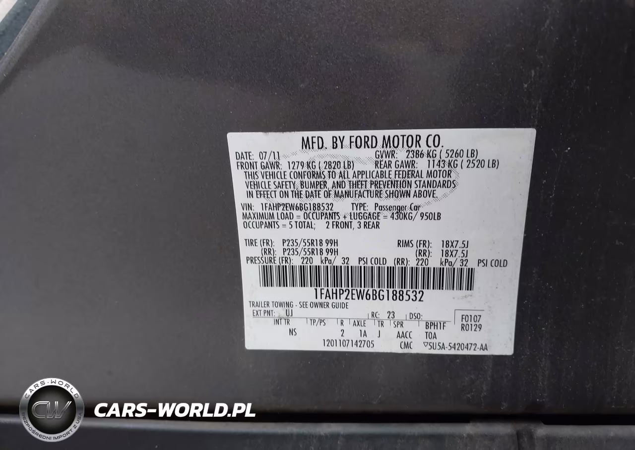 2011 Ford Taurus Sel VIN:1FAHP2EW6BG188532 - 9