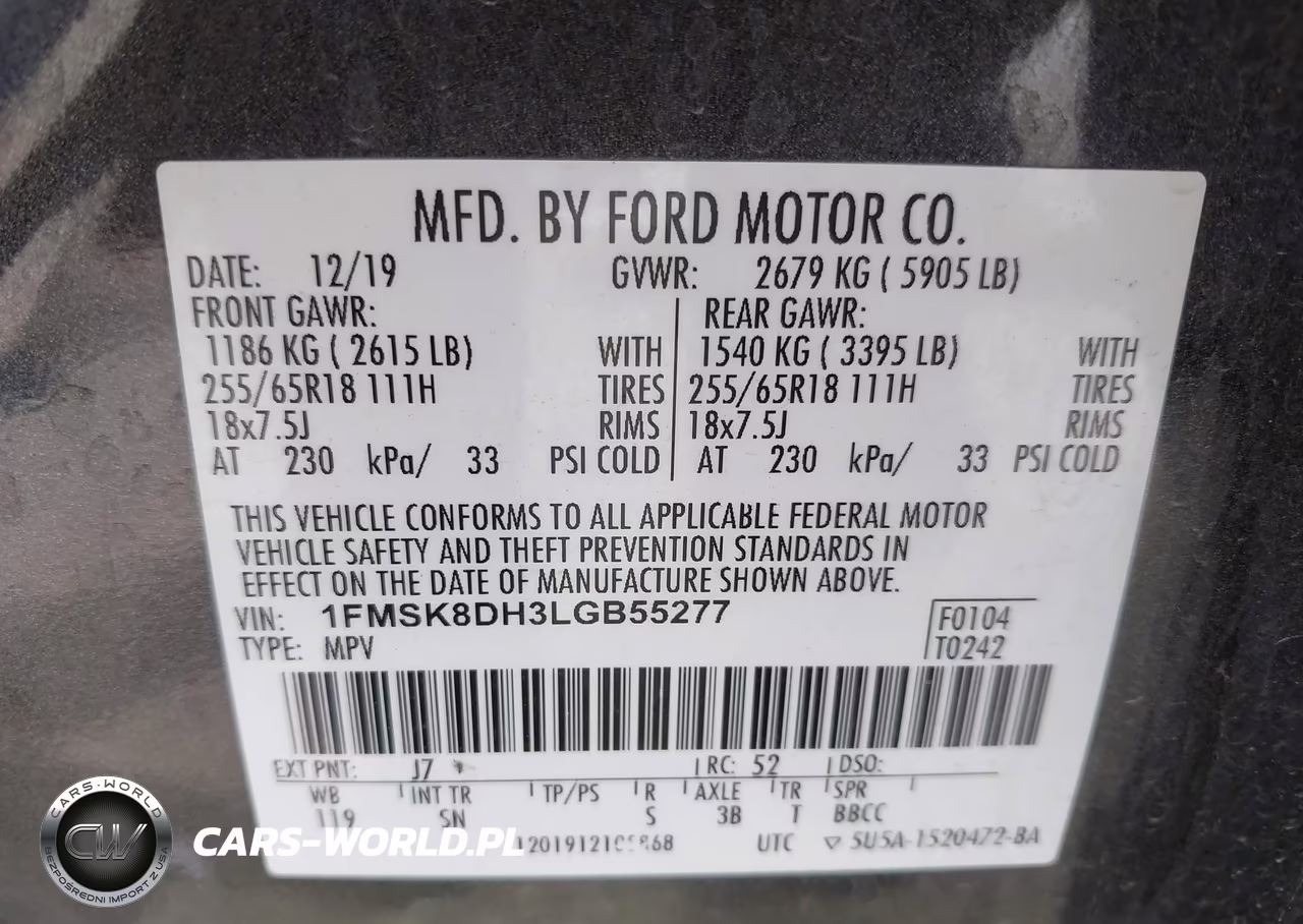 2020 Ford Explorer Xlt VIN:1FMSK8DH3LGB55277 - 9