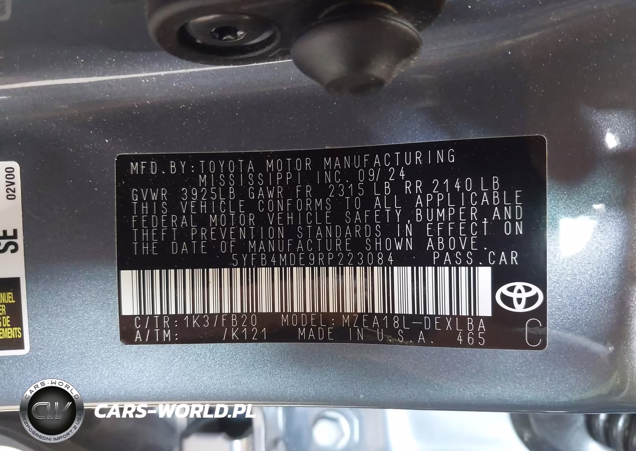 2024 Toyota Corolla Le VIN:5YFB4MDE9RP223084 - 9