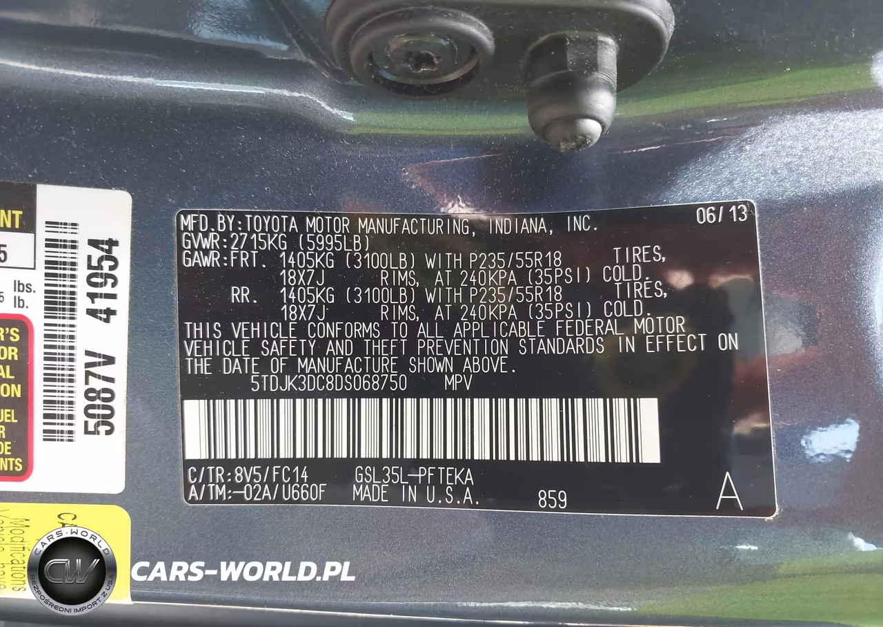 2013 Toyota Sienna Le 7 Passenger VIN:5TDJK3DC8DS068750 - 9