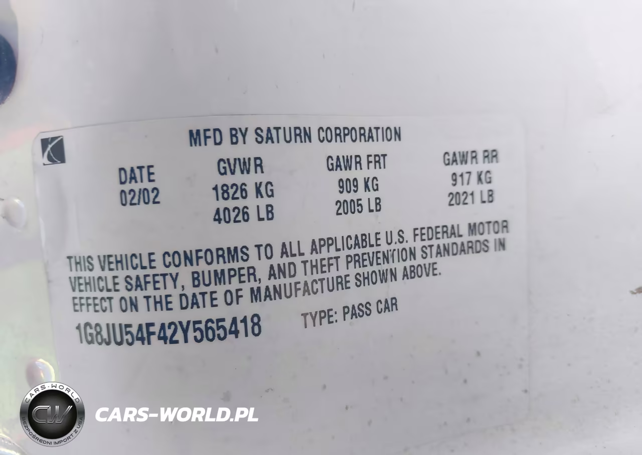 2002 Saturn L-Series L200 VIN:1G8JU54F42Y565418 - 9