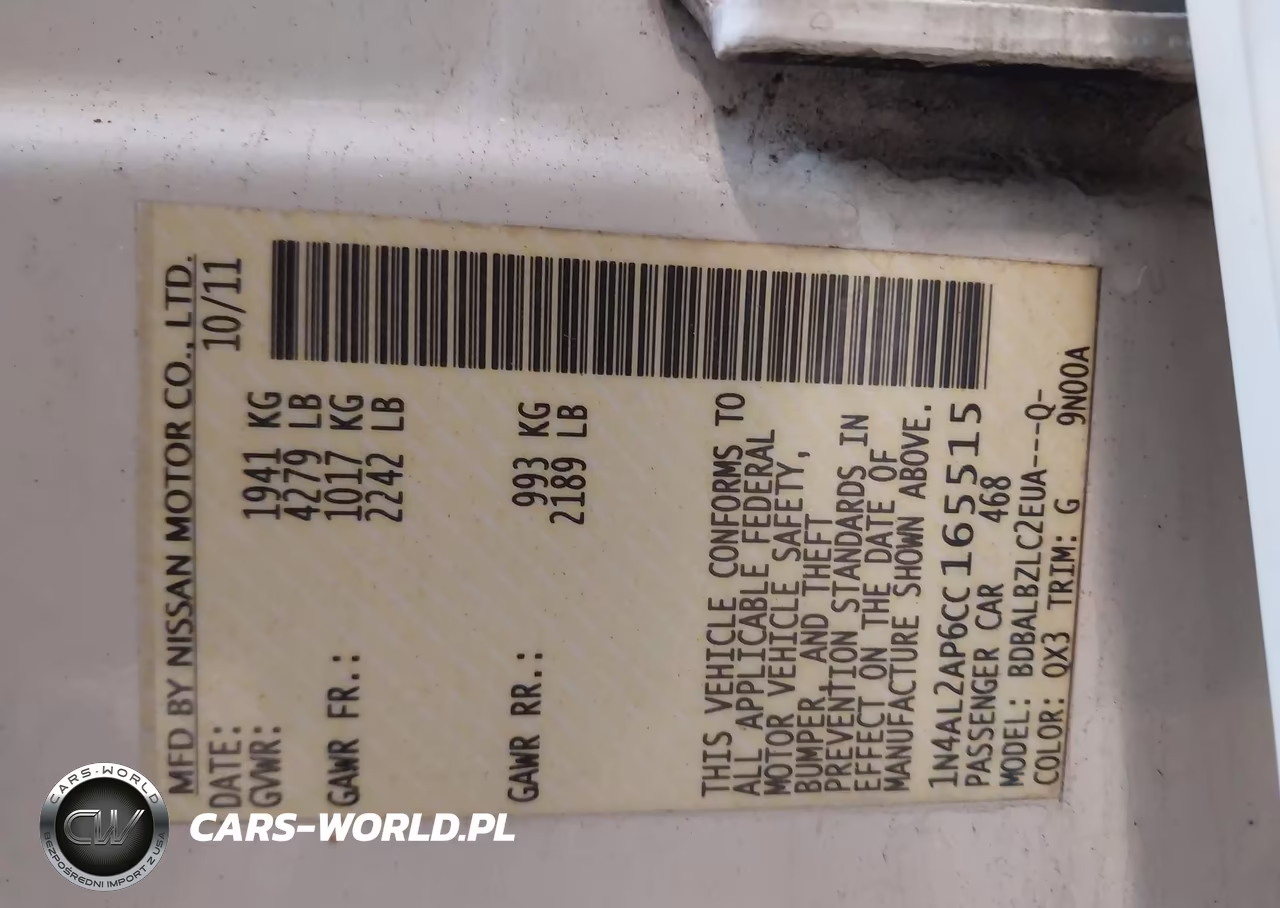 2012 Nissan Altima 2.5 S VIN:1N4AL2AP6CC165515 - 9