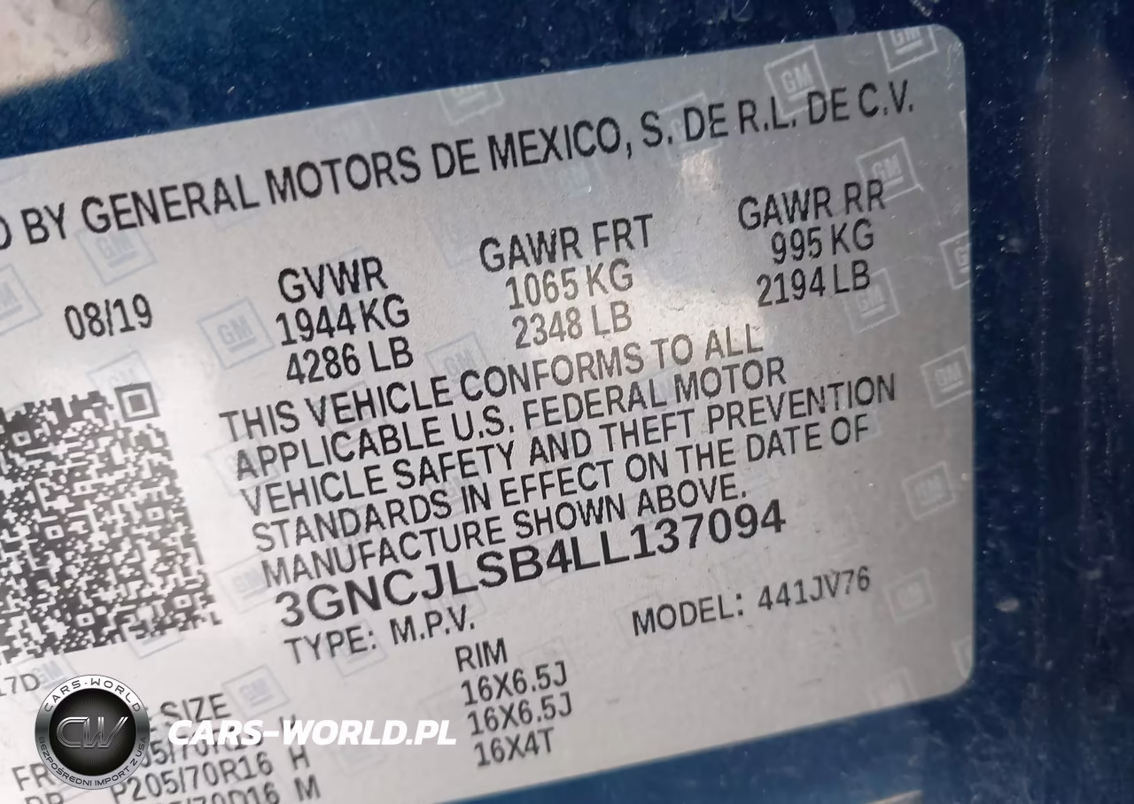 2020 Chevrolet Trax Fwd Lt VIN:3GNCJLSB4LL137094 - 9
