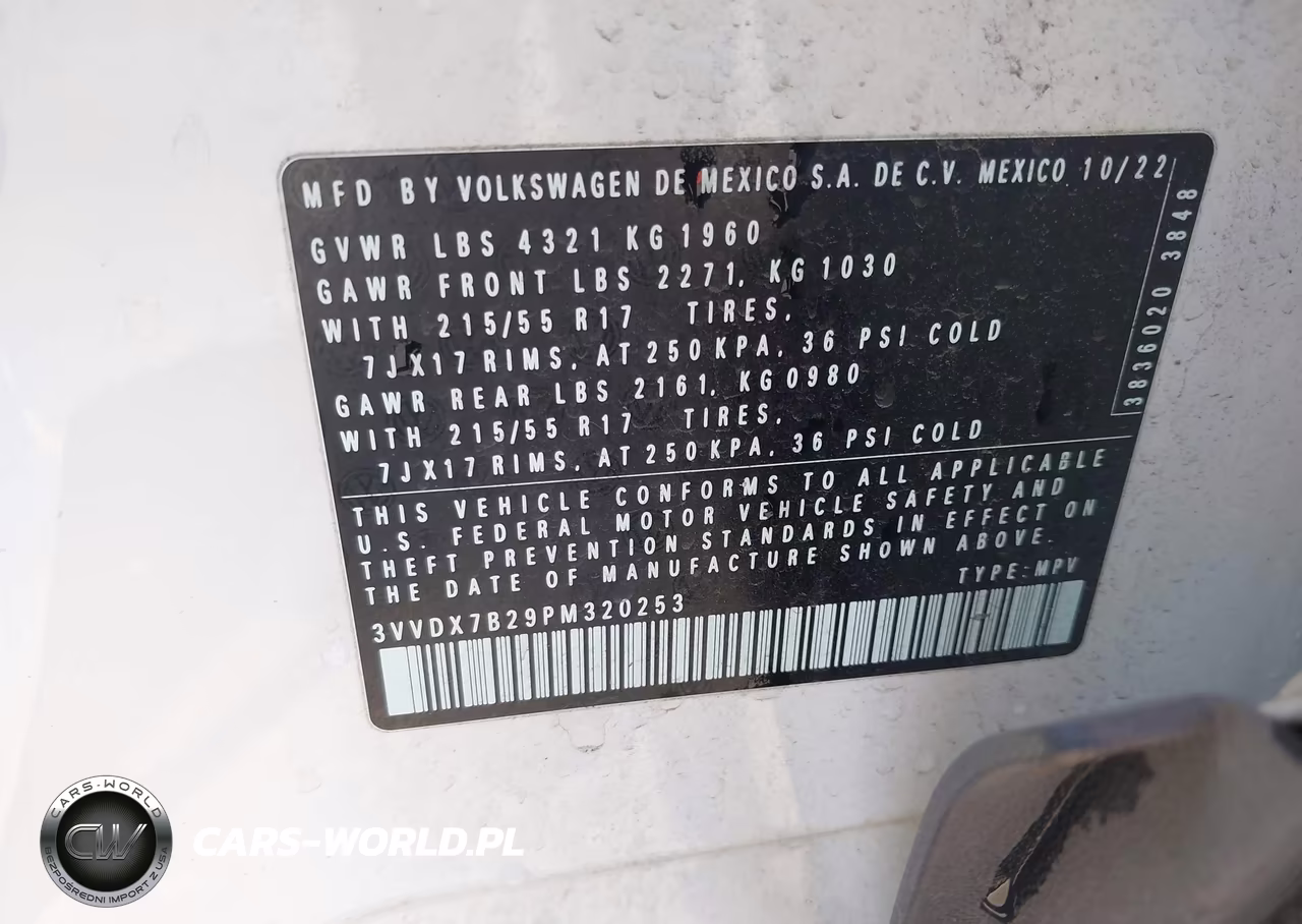 2023 Volkswagen Taos 1.5T S VIN:3VVDX7B29PM320253 - 9