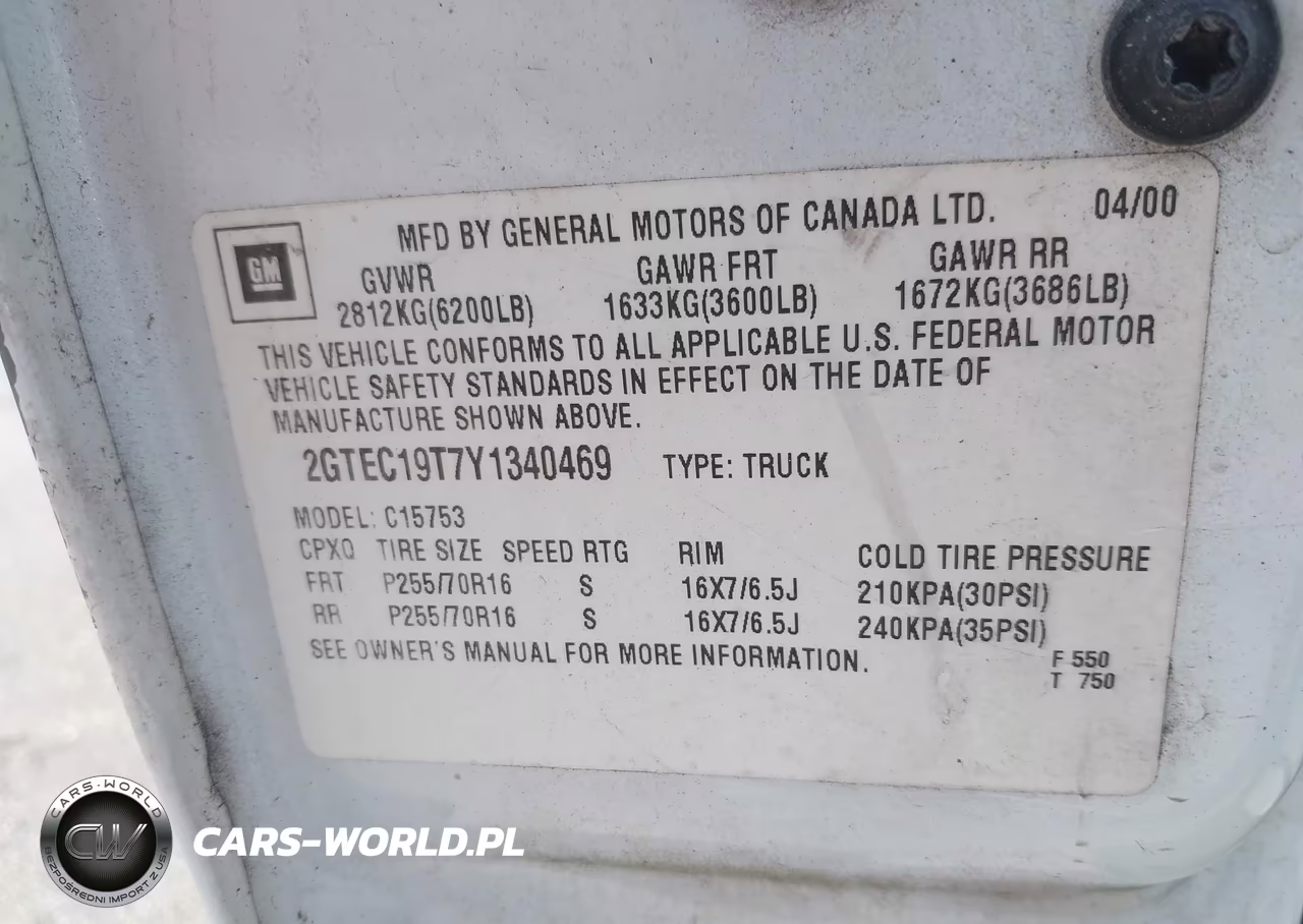 2000 GMC Sierra 1500 Sle VIN:2GTEC19T7Y1340469 - 9