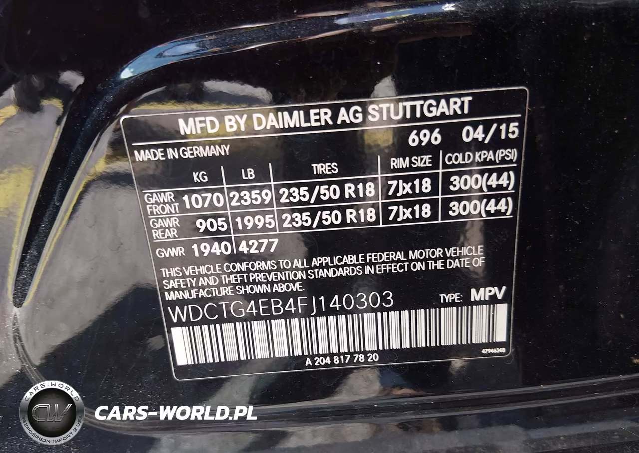 2015 Mercedes-Benz Gla 250 VIN:WDCTG4EB4FJ140303 - 9