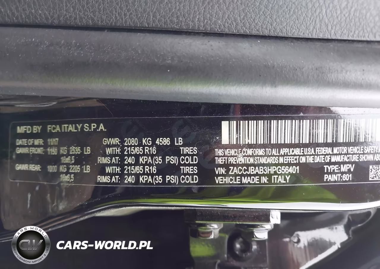 2017 Jeep Renegade Sport 4X4 VIN:ZACCJBAB3HPG56401 - 9