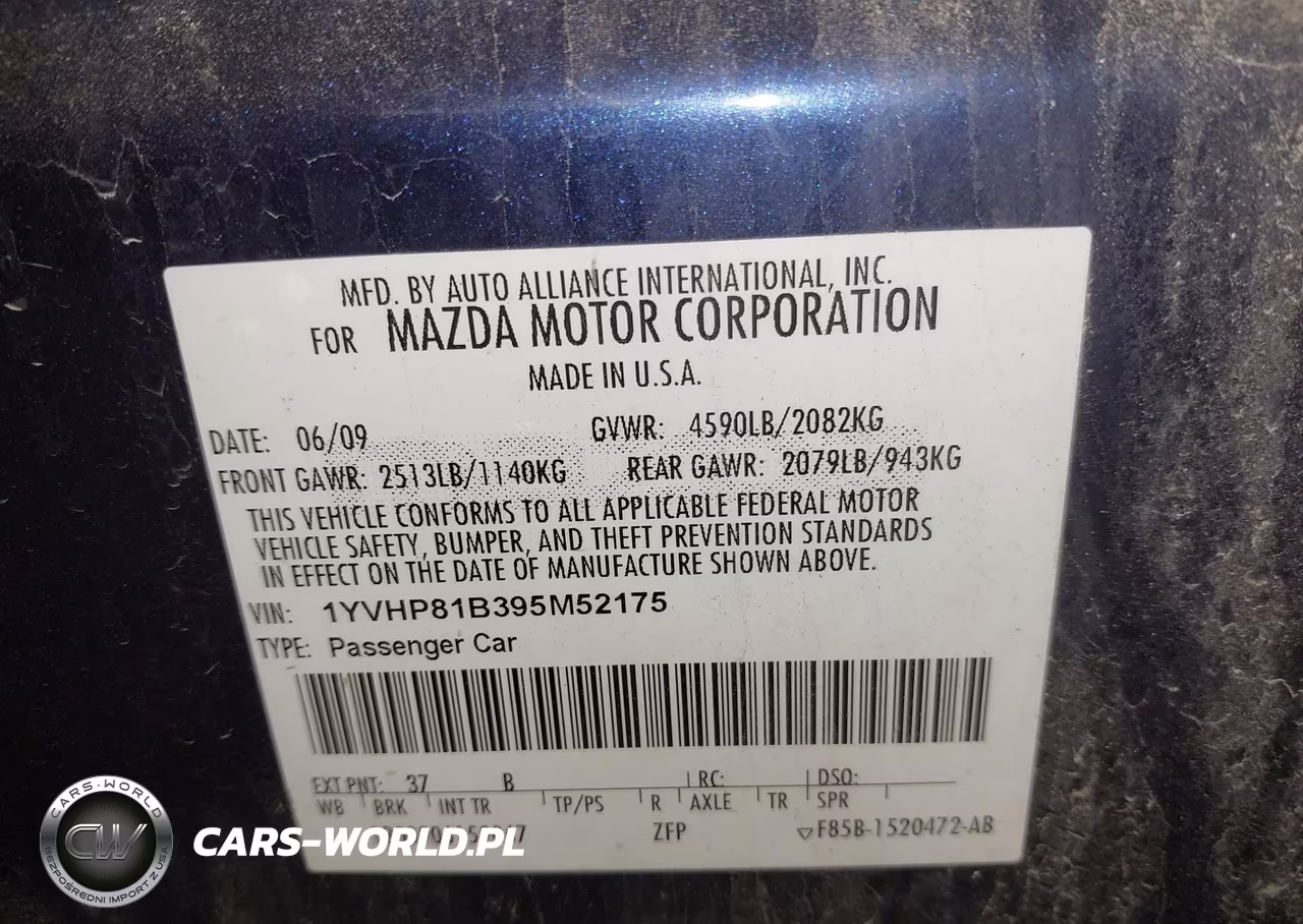 2009 Mazda Mazda6 S Sport VIN:1YVHP81B395M52175 - 9