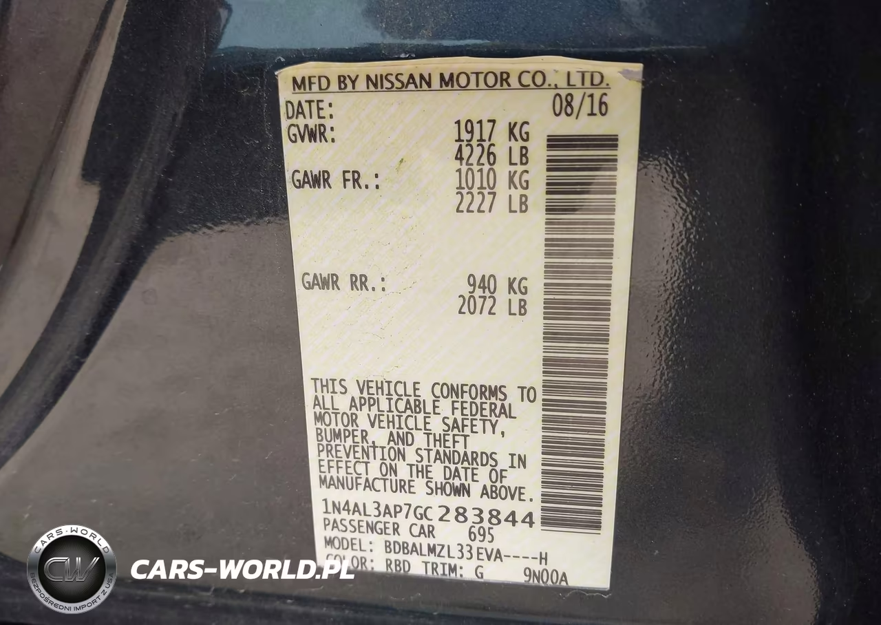 2016 Nissan Altima 2.5 Sv VIN:1N4AL3AP7GC283844 - 9