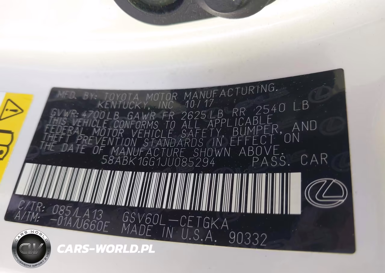 2018 Lexus Es 350 VIN:58ABK1GG1JU085294 - 9