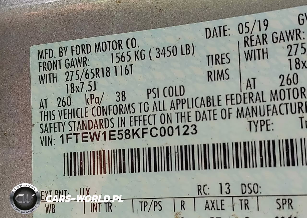 2019 Ford F-150 Xlt VIN:1FTEW1E58KFC00123 - 9