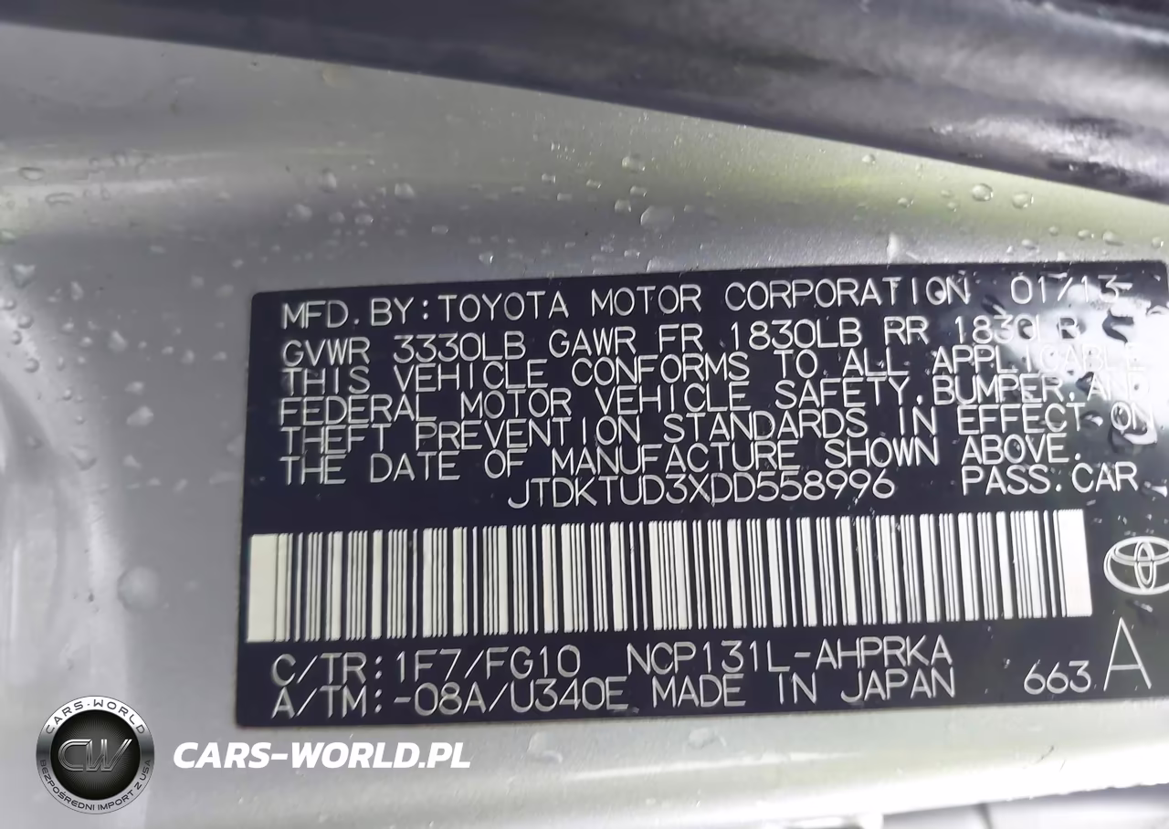 2013 Toyota Yaris Le VIN:JTDKTUD3XDD558996 - 9