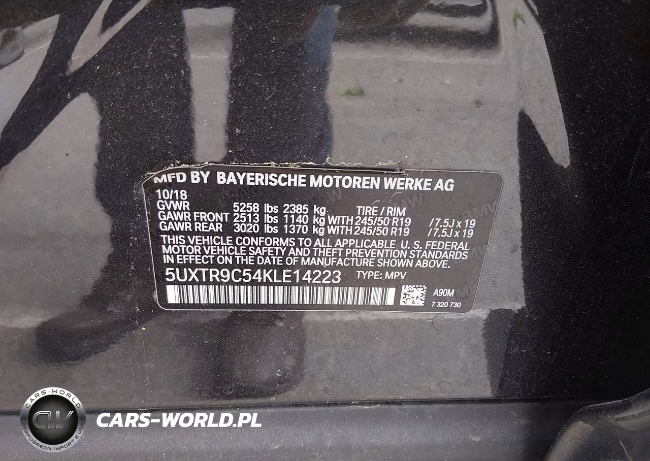 2019 BMW X3 xDrive30I VIN:5UXTR9C54KLE14223 - 9