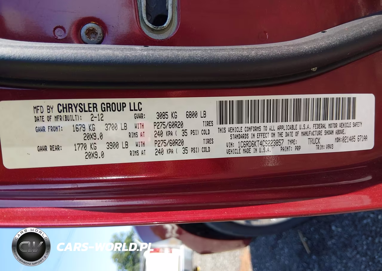 2012 Ram 1500 St VIN:1C6RD6KT4CS223857 - 9