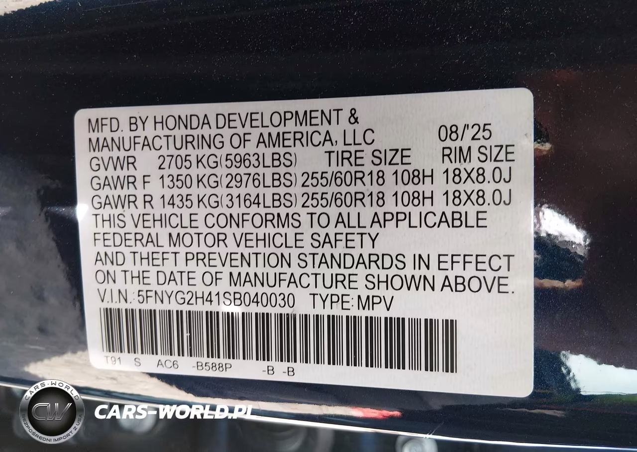 2025 Honda Pilot Ex-L VIN:5FNYG2H41SB040030 - 9