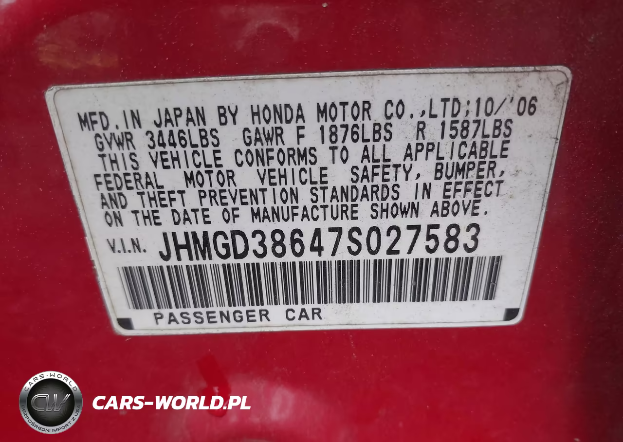 2007 Honda Fit Sport VIN:JHMGD38647S027583 - 9