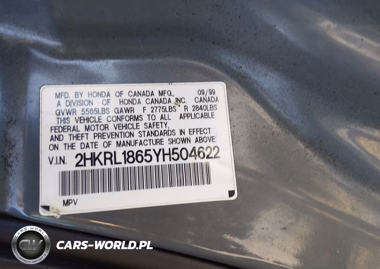 2000 Honda Odyssey Ex VIN:2HKRL1865YH504622 - 9