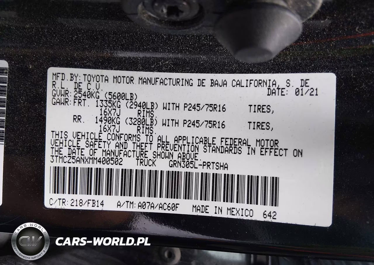 2021 Toyota Tacoma Sr V6 VIN:3TMCZ5ANXMM400502 - 9