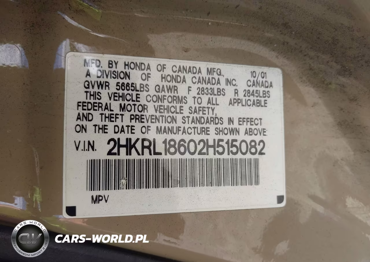 2002 Honda Odyssey Ex VIN:2HKRL18602H515082 - 9
