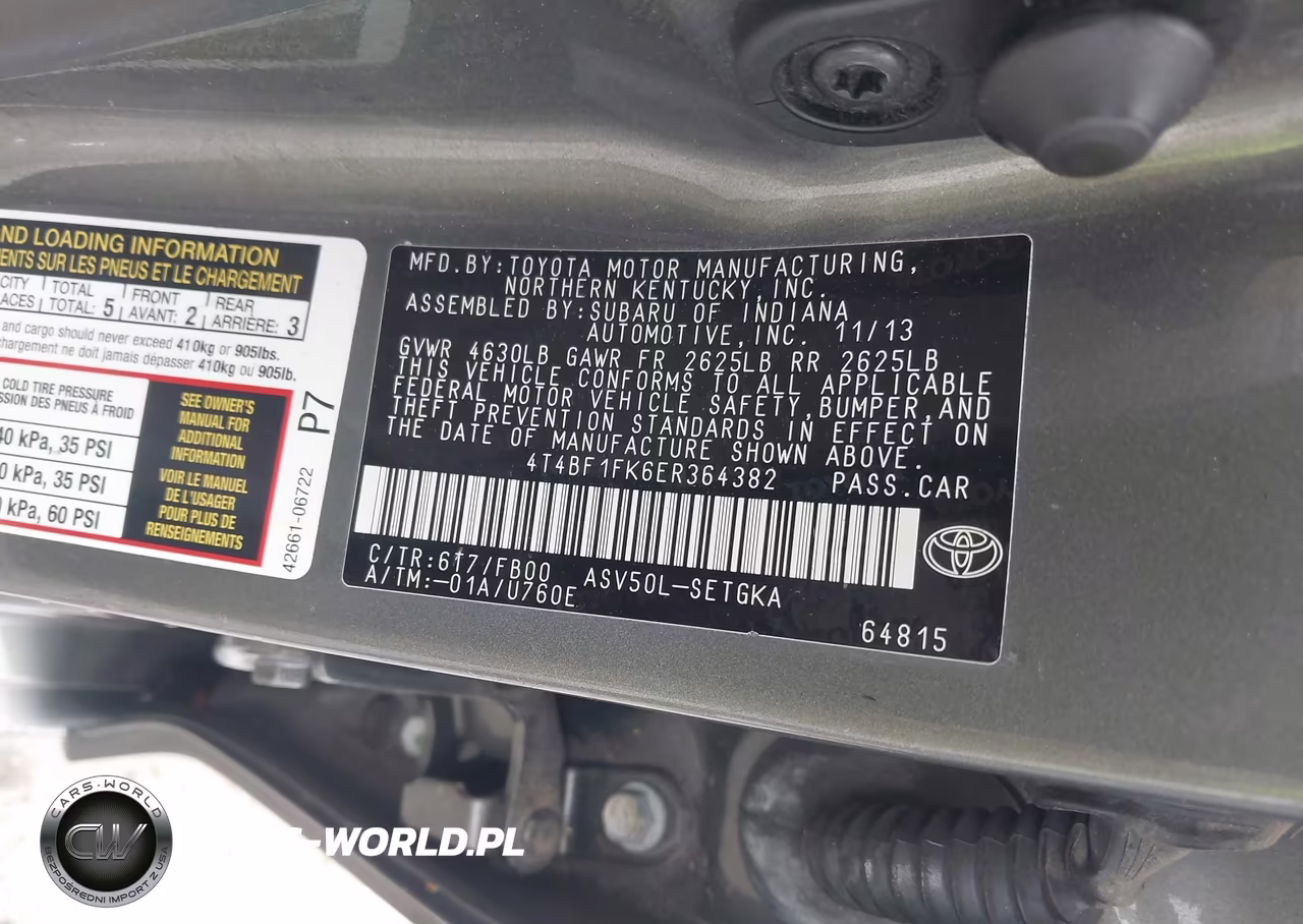 2014 Toyota Camry Xle VIN:4T4BF1FK6ER364382 - 9